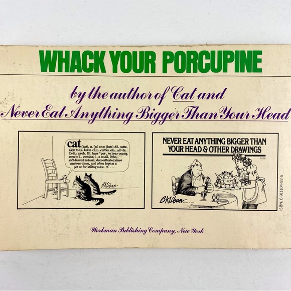 Whack Your Porcupine and Other Drawings Paperback B. Kliban, 1977 Cartoon Humor - Picture 3 of 8